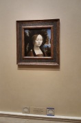 This painting is by Leonardo da Vinci, painted c. 1474/1478. It is one of the highlights of the Gallery.